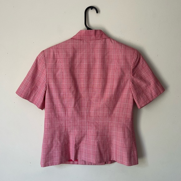 vintage talbots short sleeve plaid blazer - Picture 5 of 6